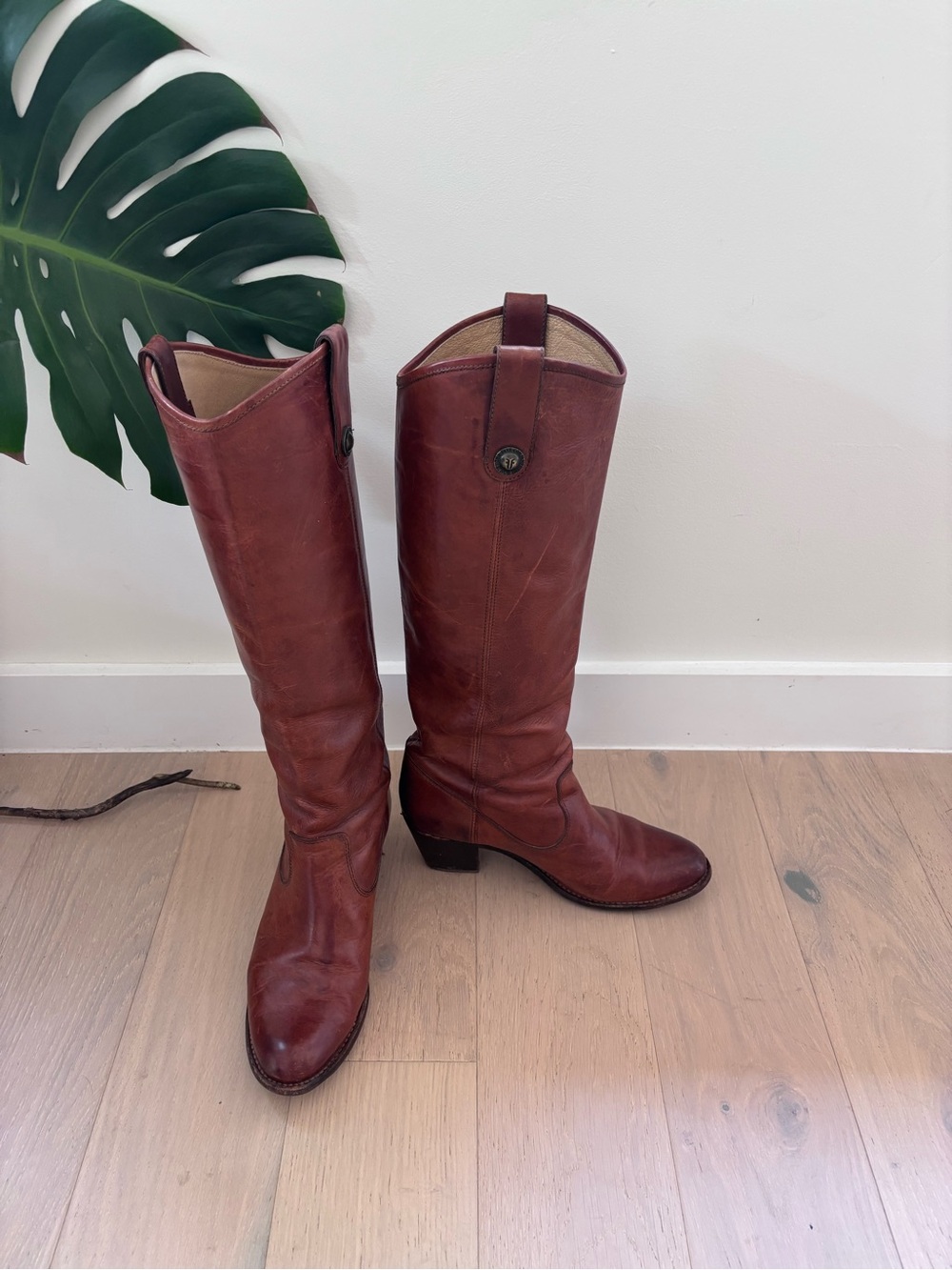 Frye - Size 7.5 - Jackie Button in Cognac